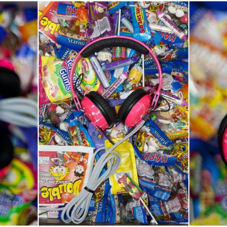Custom Cans Sennheiser HD25 in Neon UV Pink with White Splatter