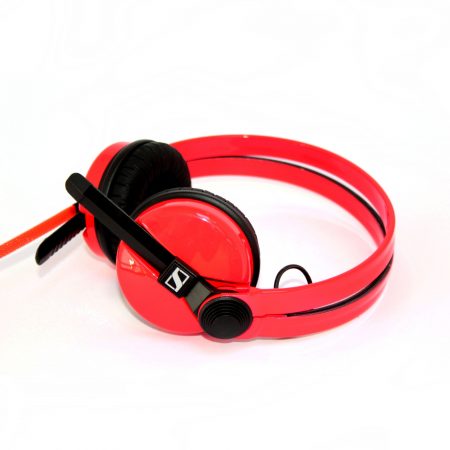 Custom Cans Sennheiser HD25 DJ Headphones in UV Fluorescent Red