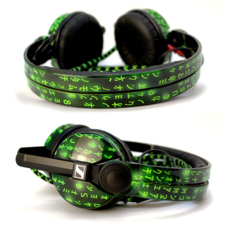 Custom Cans Matrix Code style Sennheiser HD25 DJ Headphones