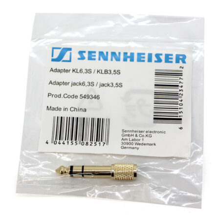 Official Sennheiser  Push On Jack adapter. 3.5mm to 6.35mm-Gold-plated