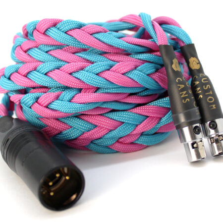 Ultra-low capacitance balanced Audeze style cable for headphones that take two 4 pin mini XLR connectors