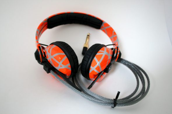 HD25 headphones in orange and grey
