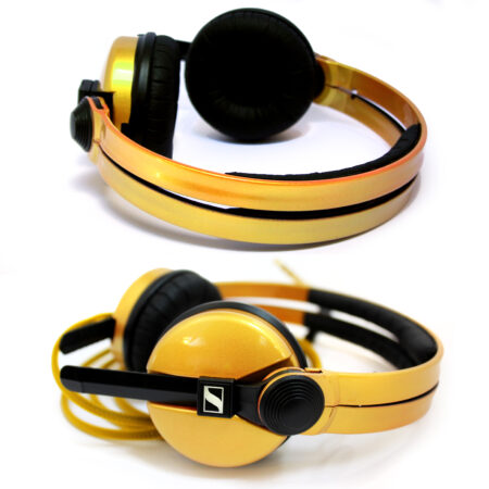 Custom Cans Yellow Gold Sennheiser HD25 DJ Headphones Ready to Ship