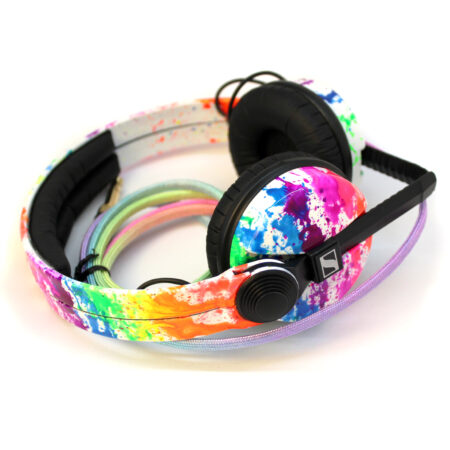 Custom Cans Rainbow Splatter Sennheiser HD25 DJ Headphones Ready to Ship