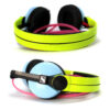 Custom Cans UV Yellow, Blue and Pink Sennheiser HD25 Headphones