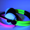 Custom Cans UV Yellow, Blue and Pink Sennheiser HD25 Headphones - Made to Order - Image 2