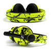 Custom Cans Neon UV Yellow + Black Splatter Sennheiser HD25 4