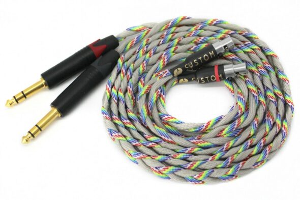 Audeze Cable 2 x 6.35mm Jacks (2m, Rainbow and Grey) Ready to Ship