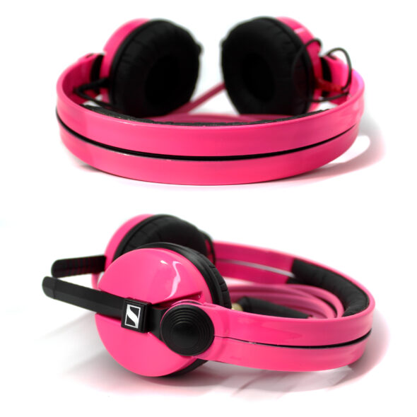 Custom Cans UV Pink Single Colour Sennheiser HD25 DJ Headphones Ready to Ship