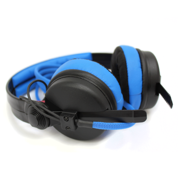 Sennheiser HD25 with a Twist of Blue blue earpads headpads and cable 2