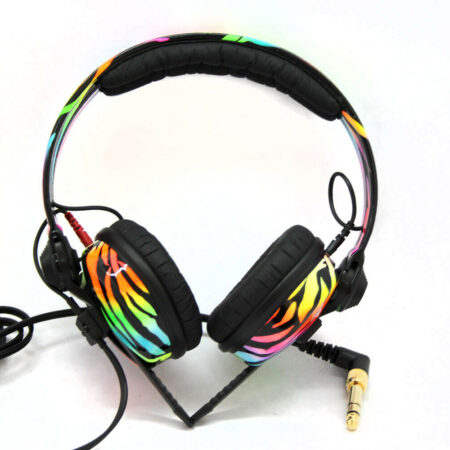 Custom Cans Disco Zebra Rainbow Sennheiser HD25 DJ Headphones