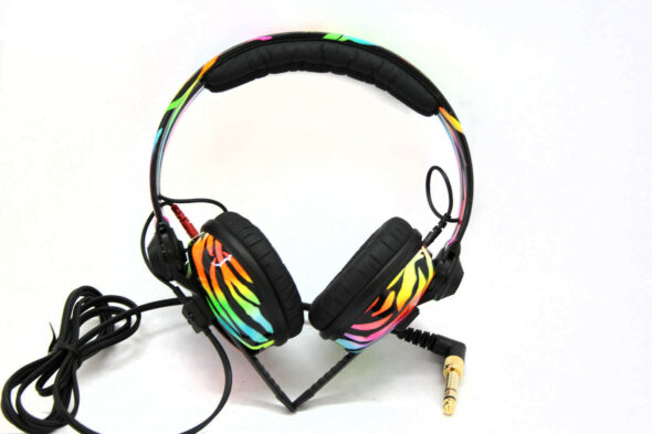 Sennheiser HD25 Rainbow Zebra design DJ Headphones 3