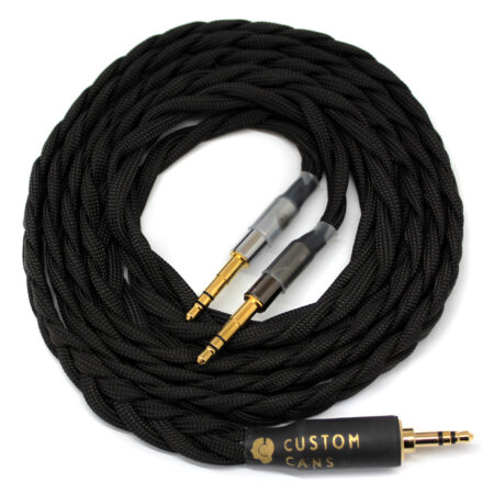 Ultra-low capacitance headphone cable with 3.5mm mono jacks for Meze headphones