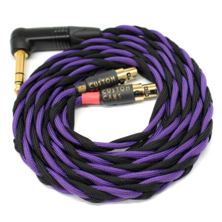 Audeze LCD-2 LCD-3 LCD-X Cable 6.35mm Angled Jack (1.5m, Black and Purple) Ready to Ship