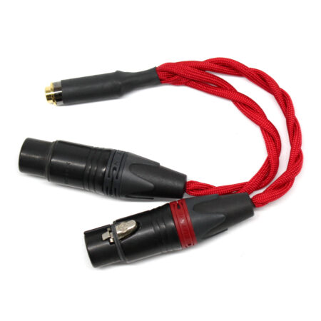Headphone Adapter 4.4mm Female 2x 3-Pin Female (16cm, Red) CLEARANCE