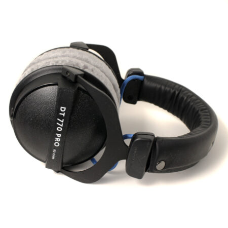 Custom Cans Beyerdynamic DT770 headphones with modified drivers, black and blue 2.5m litz cable with 4-Pin XLR Ready to Ship
