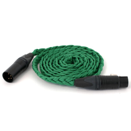 Extension Cable 4-Pin XLR Female to 4-Pin XLR Male Gold Pins (2m, Green) Ready to Ship