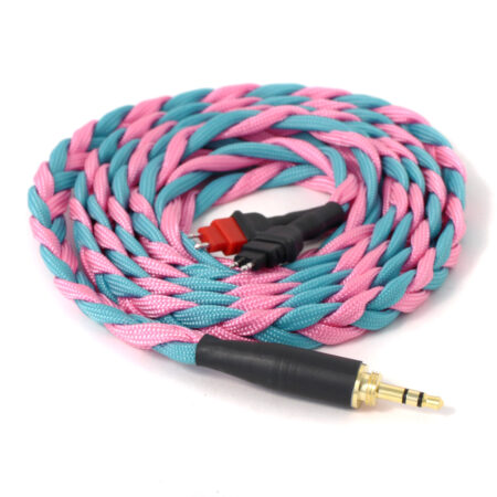 Sennheiser HD600 Cable 3.5mm/ 6.35mm Threaded Jack (1.5m Turquoise and Pink) Ready to Ship