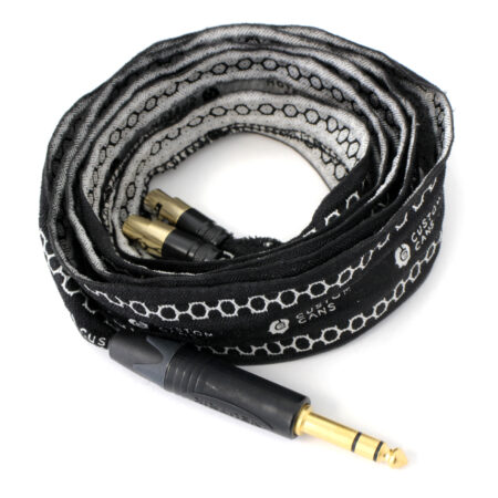 Ultimate Cable for Audeze 6.35mm Jack (1.5m, Black and Silver) Ready to Ship