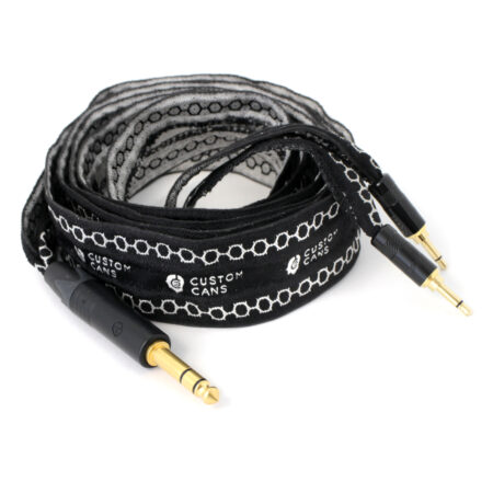 Ultimate Cable for Focal Headphones 6.35mm Jack (2m, Black and Silver) Ready to Ship