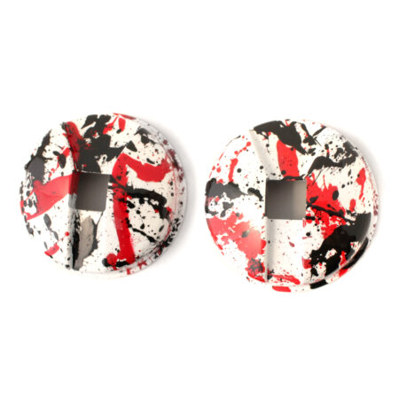 Sennheiser HD25 Painted Ear Cups White with Black and Red Splatter Set of 2