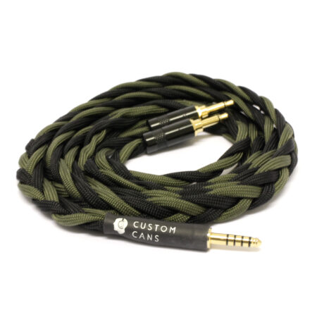 Focal Elear Cable 4.4mm Jack (1.25m Black and Khaki Green) Ready to Ship