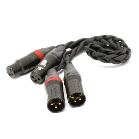 Headphone Adapter 2 x 3-Pin XLR Male to Female (50cm, Black) Ready to Ship