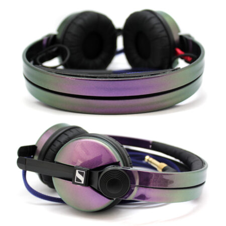 Custom Cans Purple/ Green Colour Shift Sennheiser HD25 DJ Headphones Ready to Ship