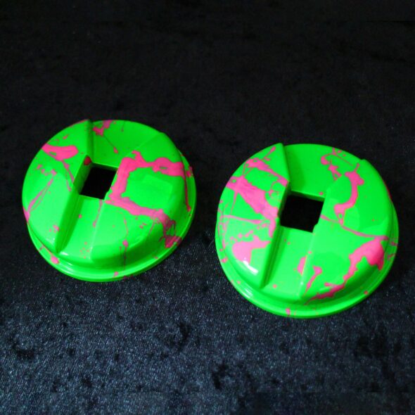 Sennheiser HD25 Painted Ear Cups Green with Pink Splatter Set of 2 - Image 2