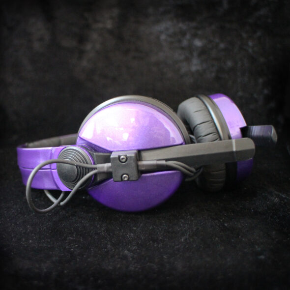 Custom Cans Metallic Purple Single Colour Sennheiser HD25 DJ Headphones Ready to Ship - Image 2