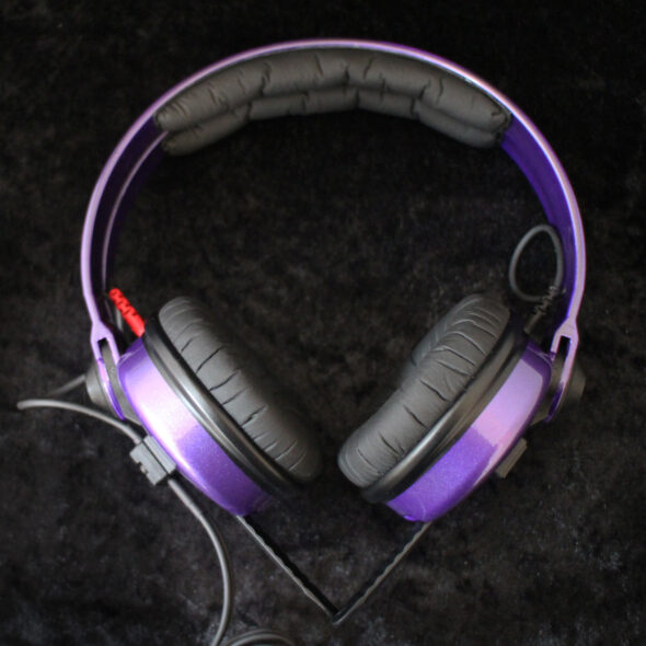 Custom Cans Metallic Purple Single Colour Sennheiser HD25 DJ Headphones Ready to Ship - Image 3