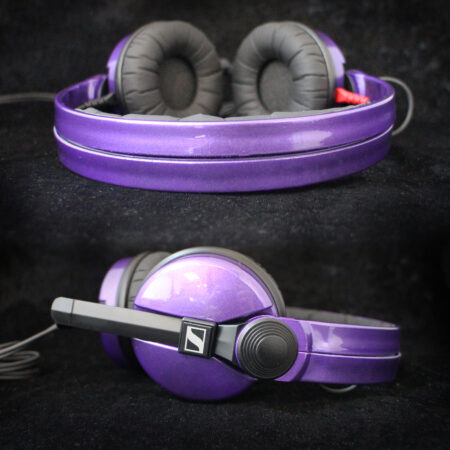 Custom Cans Metallic Purple Single Colour Sennheiser HD25 DJ Headphones Ready to Ship