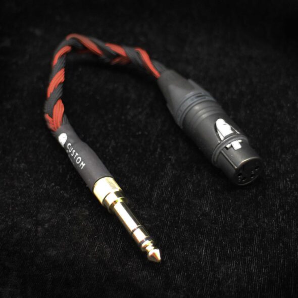 Headphone Adapter 4-Pin XLR Female to 3.5mm/ 6.35mm Jack (10cm, Black and Wine Red) Ready to Ship