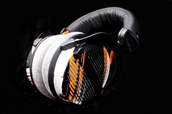 Custom Cans x Alumni One custom Beyerdynamic DT990 headphones with modified drivers and detachable litz cable